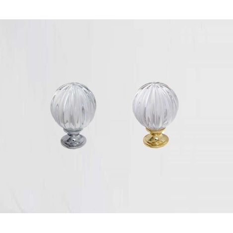 Pomello per mobili in stile moderno con cristallo trasparente Linea Luxury Serie 680 Giusti - 45mm Oro-placcato