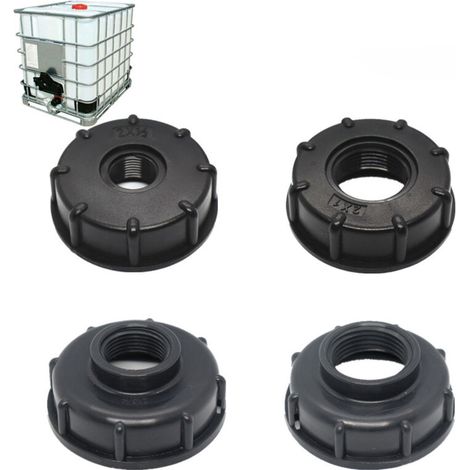 Adaptateur IBC Bouchon s60x6 pour cuve 1000 litres, 1 Pouce (version convexe externe 1" plus épaisse)