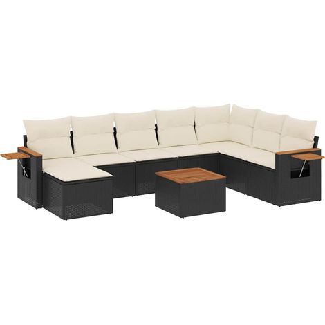 Maison Exclusive - Set de sofás de jardín 8 piezas y cojines ratá (1/5)