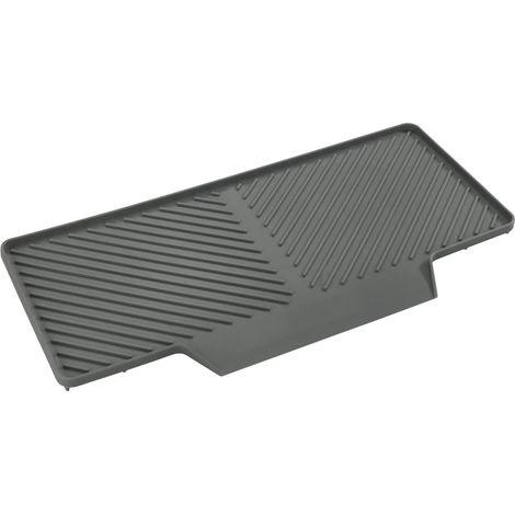 Tapis d'égouttage Neli, en caoutchouc l'égouttage vaisselle et couverts, surface inclinée, structure cannelée un écoulement optimal l'eau, anti-rayures, gris, 20 x 3 x 40 cm 54699100 (1/5)