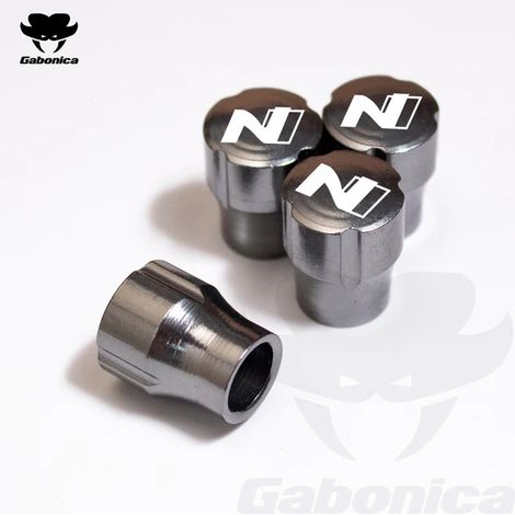 (Gris foncé) 4 bouchons de valve de pneu en alliage de zinc pour voiture, compatibles avec N KONA ACCENT TUCSON SANTA FE Creta Ix35 I40. Accessoires auto (1/5)