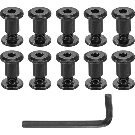10 Sets Vis À Poste Mâle M6x6mm Rivets À Vis Noir (1/5)