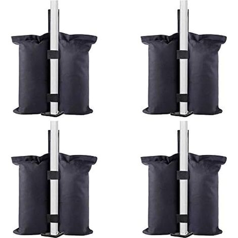 Industrial Grade Weight Bags - Sand Bags - for Canopy Tent, Patio Umbrella, Outdoor Furniture (Bags Only, Sand Excluded) 4pcs Black