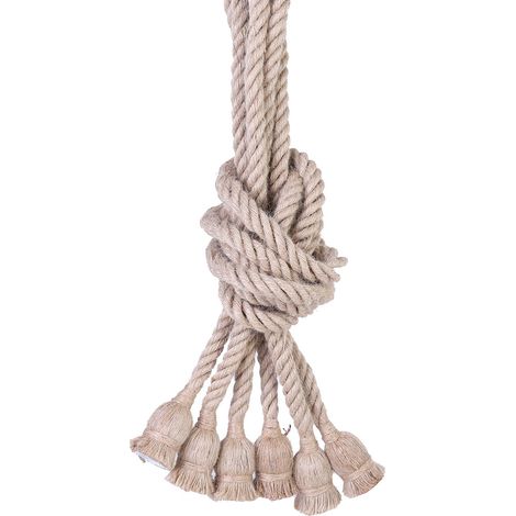 Suspension rétro vintage 3 m, 6 têtes E27 85-265 V, en corde de chanvre, avec filament lumineux. (1/5)