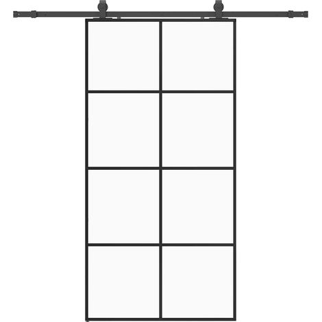 Maison Exclusive - Schiebetür mit Beschlag Schwarz 102,5x205 cm E