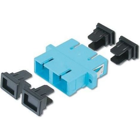 Couplage Fibre Optique - SC Duplex - Multimode - Boîtier Polymère - Ferrule En Bronze Phosphoreux - Turquoise RAL 4003 - 1 Pièce