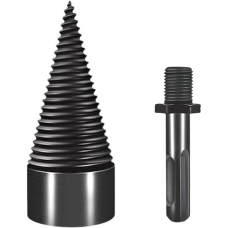 Broca cónica de 50 mm para rajadora de leña, vástago cónico roscado, broca para rajadora de leña con vástago hexagonal/cuadrado/redondo, para taladro rajadora de leña, broca cónica escalonada, broca c