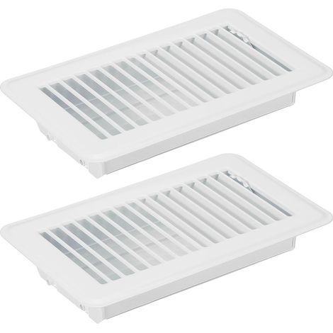 8 X 4 Pouces Grille de Sol, 2Pcs Couverture de Ventilation D'Air Robuste en Acier Réglable Décorative Facile à Ajuster Grilles de Sol pour Maison Bureau, Blanc (1/5)