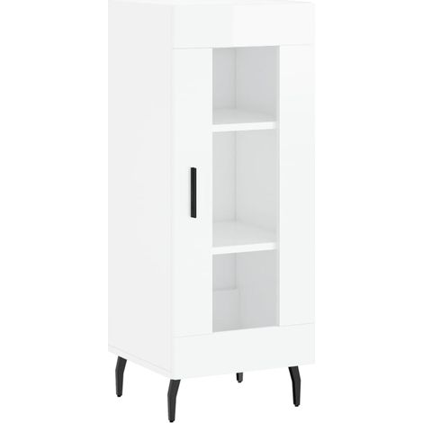 Credenza buffet cassettiera mobile contenitore organizer cucina soggiorno lucido 34,5 x 34 x 90 cm derivati del legno bianco 020030615