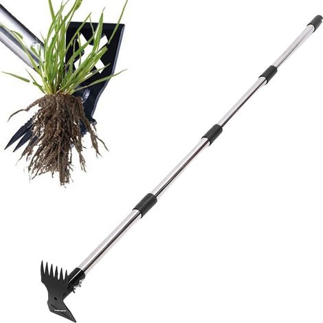 Extrator De Ervas Daninhas Com Cabo Longo, Cabeça Em Aço Liga Cabo Ajustável 40 A 150 Cm E 6 Dentes (1/5)