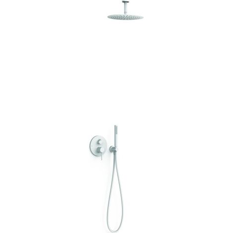 Kit mitigeur encastré 2 voies Rapid‑box pour douche Study Blanc mat - TRES 26238003BM