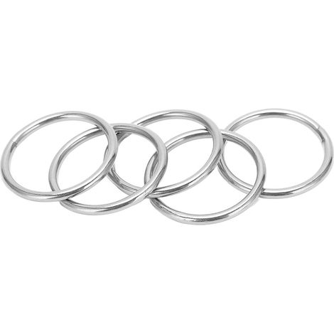 5 Anneaux en Acier Inoxydable 3mm, Rondelles Métalliques pour Équipement Nautique et Accessoires de Voyage 40mm