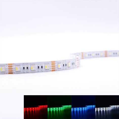 Strip 12V 5M 15W/m 60LED/m 12mm Farbwechsel - Lichtfarbe: RGB+6000K - Schutzart: IP65 (1/5)