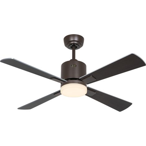 Ventilateur de plafond ECO NEO III 103, Bronze - Wengé/Argent, Wi-Fi avec éclairage Ventilateur de plafond ECO NEO III 103, laiton antique - érable/hêtre, Wi-Fi avec éclairage (1/2)