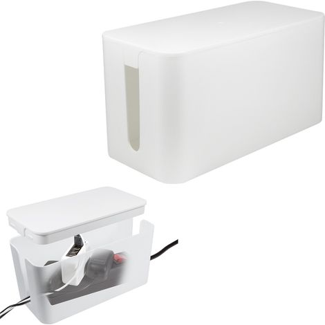 Boîte de rangement pour câbles, petite, blanche, 235 x 115 x 120 mm, plastique ignifugé, organiseur de câbles (1/3)