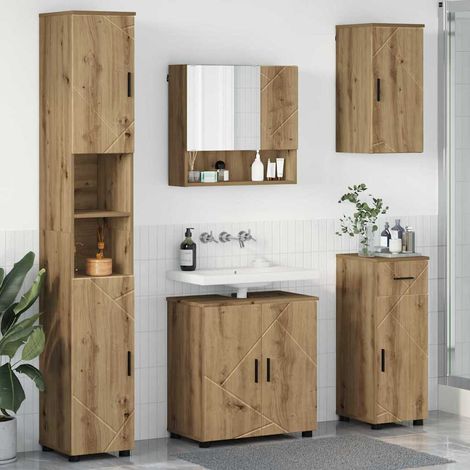 Bathroom Furniture Set 5 pcs Artisan Oak 61 x 35 x 64 cm vidaXL (1/5)