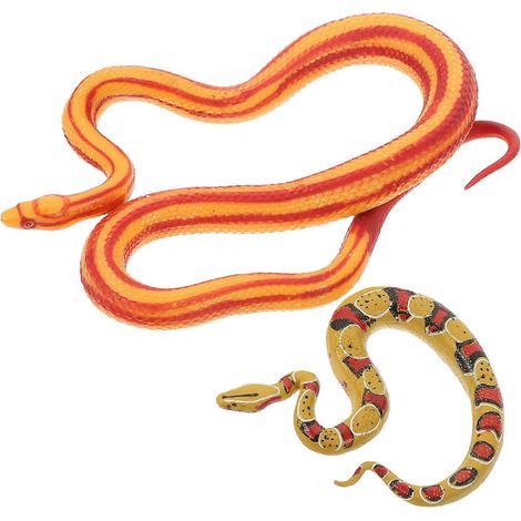 Figurine réaliste en forme de serpent, modèle animal simulé, ornement décoratif, ensemble en plastique de 2 pièces. (1/5)