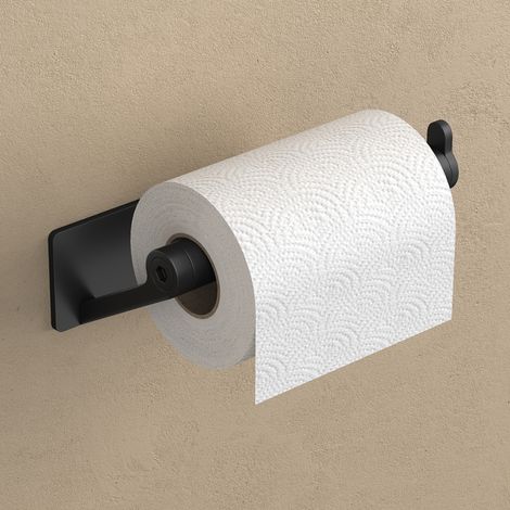 doporro Toilettenpapierhalter selbstklebend, Klopapierhalter aus Edelstahl ohne Bohren, moderner Klorollenhalter für Badezimmer, rostfrei & stilvoll, Matt Schwarz Lion-02