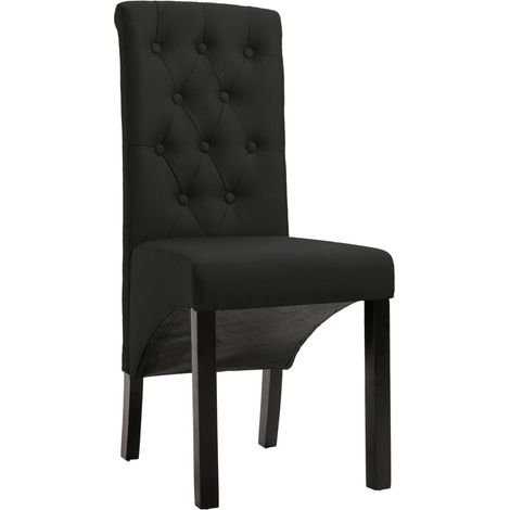 Chaises à manger  Chaise de cuisine lot de 6 noir tissu (1/5)