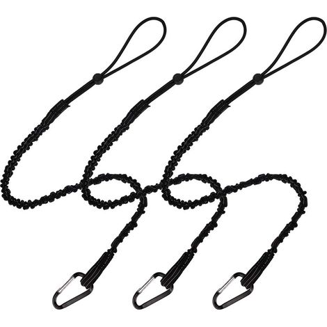 Longe pour outil 3pcs Laisse pour outil de sécurité rétractable avec mousqueton à verrou en aluminium et extrémité de boucle réglable, limite de poids maximale 16 kg/35 lb (1/5)