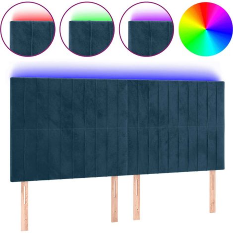 Maison Exclusive - Cabecero con luces LED terciopelo azul oscuro (1/5)
