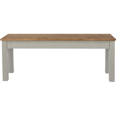 Dining Bench Grey Large Kitchen Home Furniture Pine Solid Wooden Seating