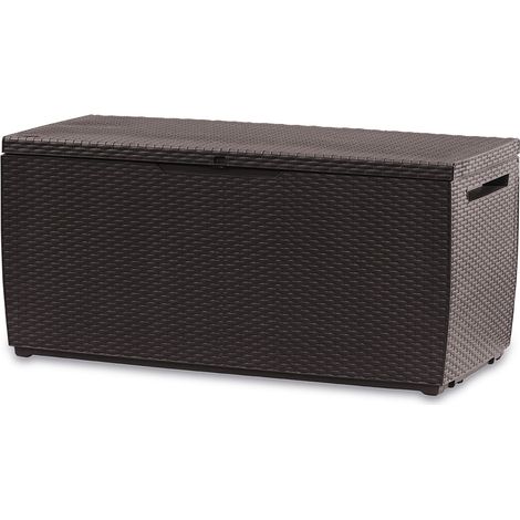 Baule da Esterno Keter Capri 123x53,5x57 cm in Resina Effetto Rattan Marrone (1/4)