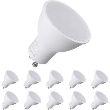 Ampoules LED GU10, 7W équivalent Ampoule Halogène 70W, 550ml, Blanc Chaud 3000K, 120°Larges Faisceaux, Ampoules LED Spot, Lot de 10 [Classe énergétique A++] [Classe énergétique F] (1/5)