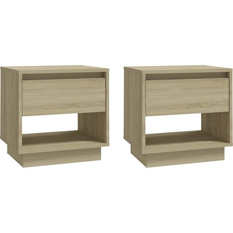 Maison Exclusive - Mesitas de noche 2 uds contrachapada roble Son (1/5)
