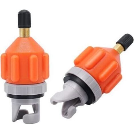 Lot de 2 adaptateurs de pompe gonflables pour stand up paddle – Adaptateur universel standard de valve d'air Schrader, adaptateur de connecteur de tête de pompe pour bateaux gonflables, kayaks, planch (1/4)