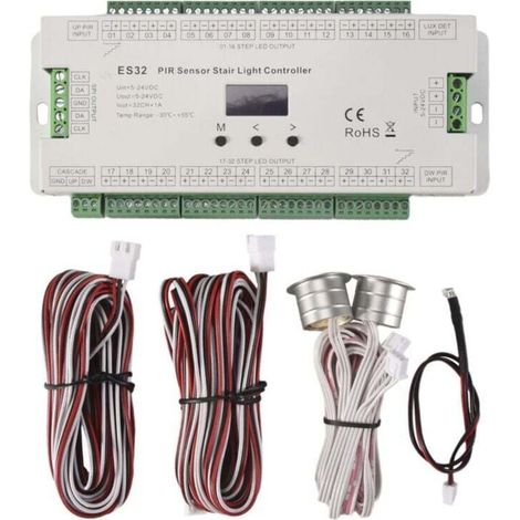 Capteur Infrarouge PIR 32CH ES32 Détecteur de Mouvement Interrupteur Automatique pour Éclairage Escalier Monocouleur (1/4)