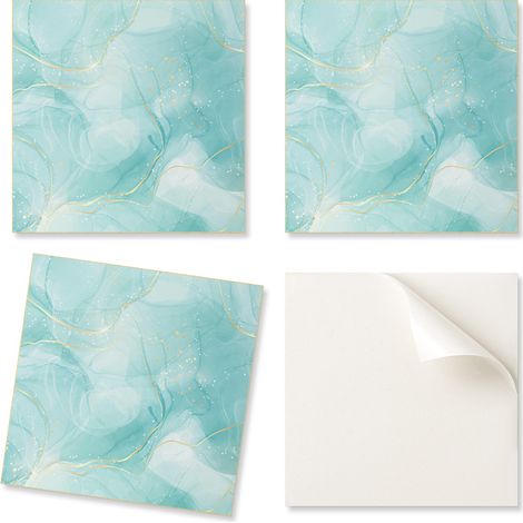 Baldosas de vinilo autoadhesivas con estampado decorativo de patr贸n abstracto fluido, 20x20x20 cm.
