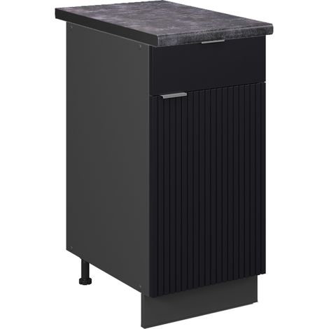 Mobiletto base per cucina Fame-Line, Nero rigato, 40 cm , PL Antracite, Vicco