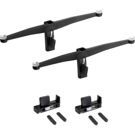 Emuca Lote de soportes para 5 estantes de cristal para la estructura Zero, cristales no incluidos, Zamak, Pintado color negro texturizado - (1/5)