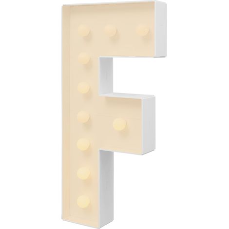 Lettre lumineuse décorative F en blanc, lettre LED à piles avec lumière chaude, 91,5 cm, enseigne lumineuse pour anniversaire, mariage, fête et événement (1/5)