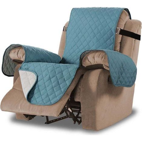 Housses de Chaise Inclinables ImperméAbles pour Fauteuils Chaise Inclinable Housse de Fauteuil Relax Matelassé Canapé 1 Place AntidéRapant pour Animaux De Compagnie （bleu－21pouce） (1/5)