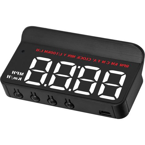 Jeffergarden HUD Display universel OBDII alarme de survitesse projecteur de pare-brise tête haute compteur jauge de température de l'eau pour voiture (1/5)
