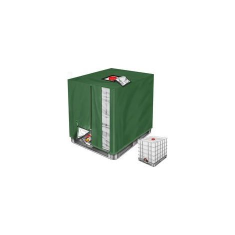 IBC-Tankabdeckung, verbesserte 420D IBC-Abdeckungsplane für 1000-Liter-Wassertanks/IBC-Container mit UV-Schutz - Crezuo