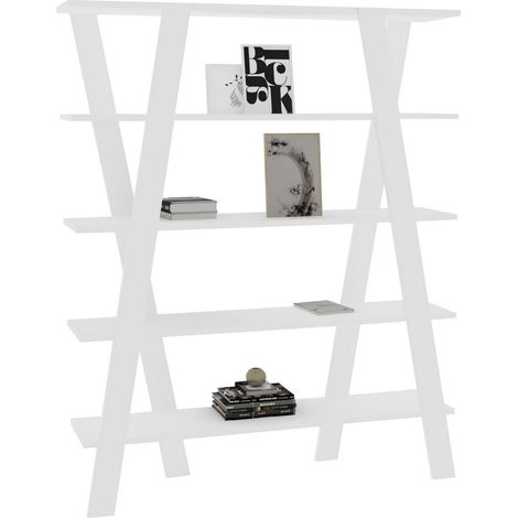 Étagère bibliothèque Trito 120cm - Moderne et robuste-Blanc (1/5)