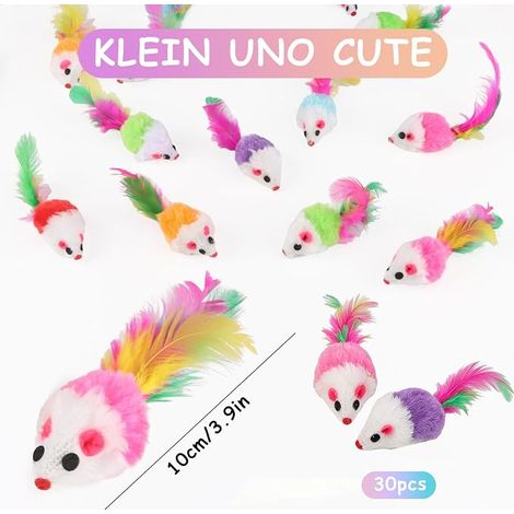 Set of Mouse Toys for Cats, Mice Cat Toy Indoor  Pet Feather Mouse Toy with Rattle Sounds Toy Pets Toys (1/4)