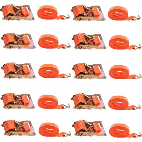 10 x 5000kg 50mm x 8m Heavy Duty RATCHET STRAP Tie Down 5T Sangles Rochet (1/5)