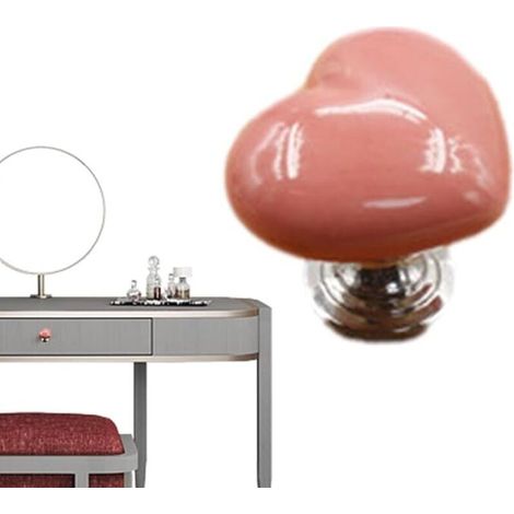 Lntyq Boutons d'armoire en céramique brillante, petits boutons de vanité, quincaillerie, boutons de placard - Jolis boutons de meubles décoratifs en forme de cœur d'amour, poignées de tirage