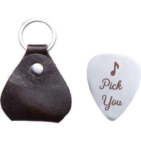médiator de guitare avec support, accessoire pour la Saint-Valentin-7.5X5cm-Silver (1/3)