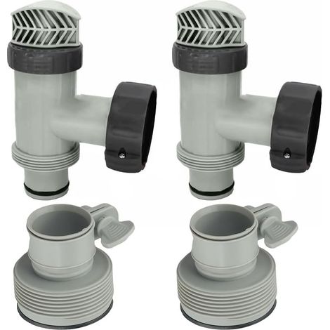 Soupape plongeur de piscine avec adaptateur de tuyau, valve d'arrêt en ABS pour piscine hors sol, connecteur de 3,2 cm à 3,8 cm (1/5)