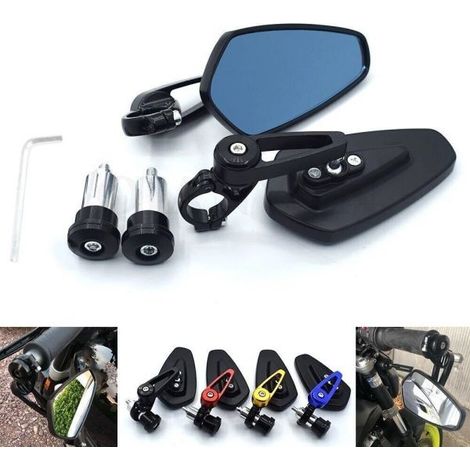 Coppia specchietti retrovisori per moto cross scooter montaggio a manubrio 22mm