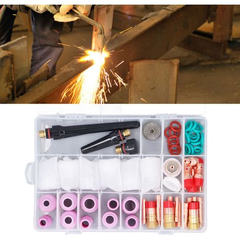 Kit d'accessoires pour torche de soudage TIG WP-17/18/26 (71 pièces) et kit de connecteurs pour verre Pyrex (1/5)