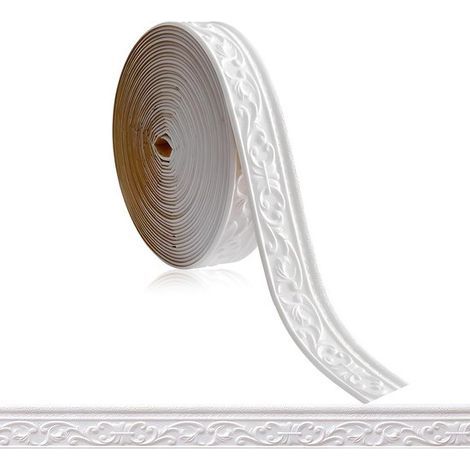 Longziming – Selbstklebende Wandleiste 9,2 m – Tapetenbordüre 7,8 cm breit – Flexibler Dekorstreifen für Ecken, Flure und Innenausbau – Weiß (1/5)