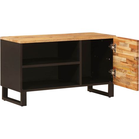 Meuble TV Marron 80 x 33 x 46 cm Bois de mangue massif (1/5)