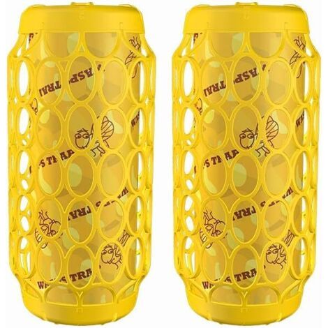 Piège à guêpes et abeilles charpentières (2 pièces), 4 planches adhésives remplaçables et 2 cordes de suspension Piège à guêpes répulsif suspendu pour attrape-guêpes jaunes Réutilisable et durable (1/5)