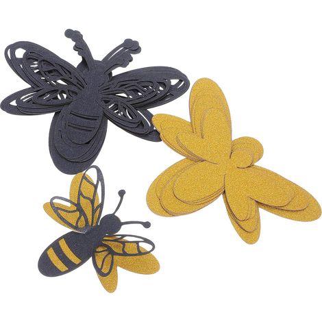 Autocollants Double Couche Abeilles en Papier Irisé 3d Muraux Décoratifs et Faciles à Poser pour Décoration de Chambre et Maison (1/5)